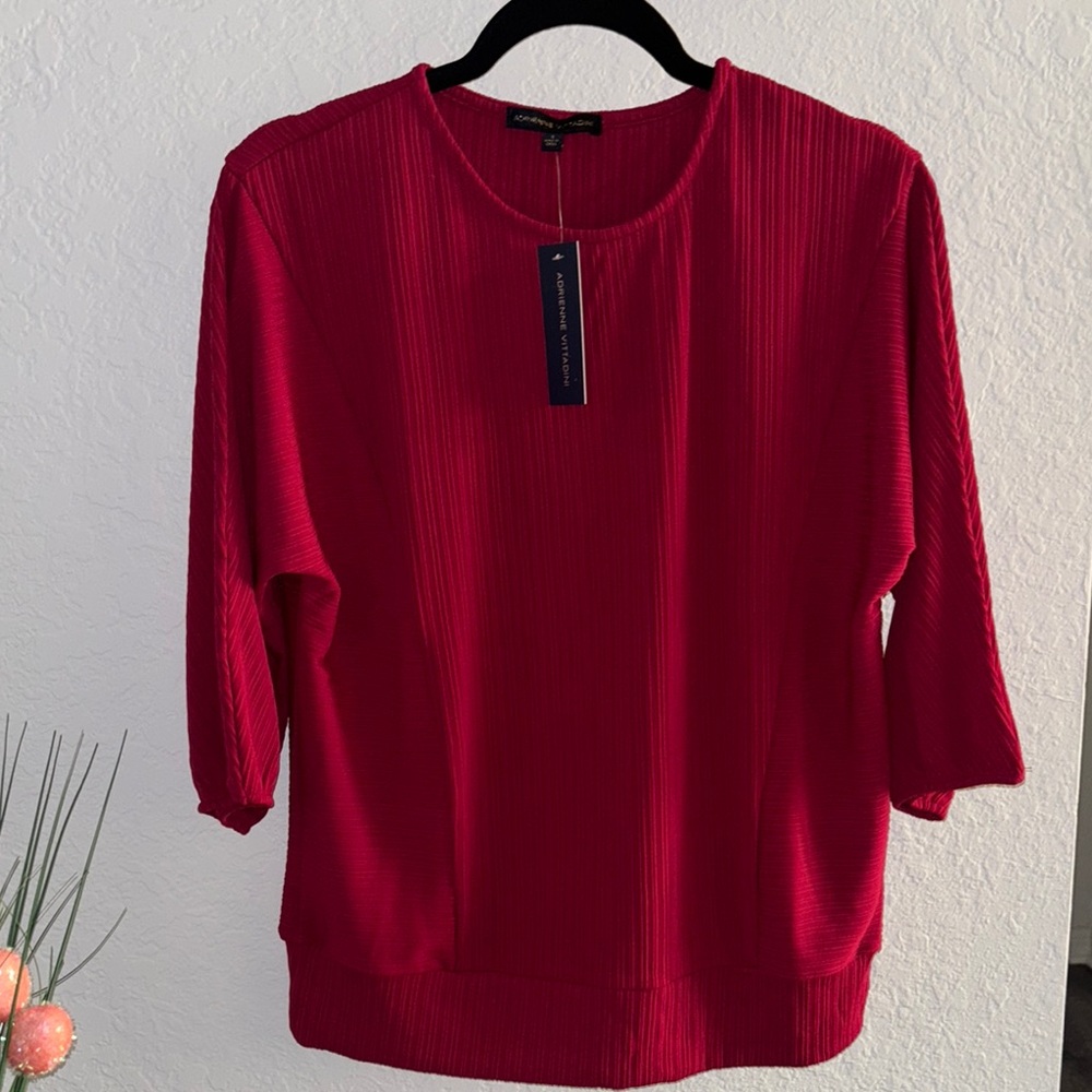 🌴Adrienne Vittadini Red Blouse Size S